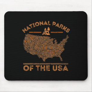 Nationalparks Karte Wandern Reisen Camping Outdoor Mousepad