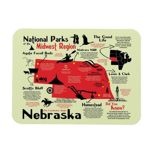 Nationalparks Nebraska Magnet (Horizontal)