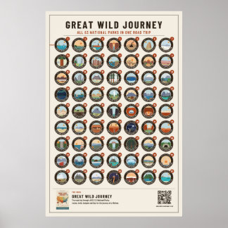 Nationalparks-Streifzug Poster – Creme
