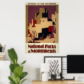 Nationalparks und Denkmäler Vintage Reiseplakat Poster (Heimbüro)
