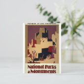Nationalparks und Denkmäler Vintage Reiseplakat Postkarte (Stehend Vorderseite)