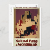 Nationalparks und Denkmäler Vintage Reiseplakat Postkarte (Vorne/Hinten)