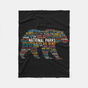 Nationalparks USA Liste Wortwolke Bär Camping An Fleecedecke