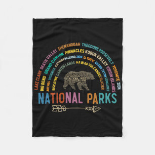 Nationalparks USA Liste Wortwolke Bär Camping An Fleecedecke