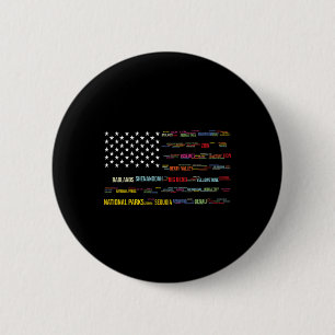 Nationalparks USA Liste Wortwolke US-Flagge Campin Button