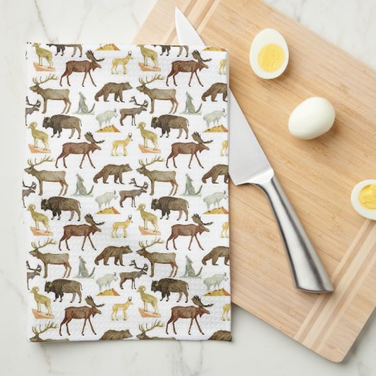 Nationalparks Wildtiere Geschirrtuch (Viertel Falte)