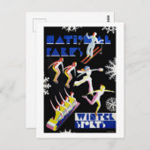 Nationalparks Wintersport Vintage Poster 1936 Postkarte (Vorne/Hinten)