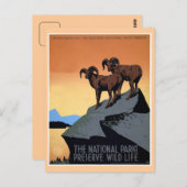 Nationalparks WPA Reiseplakat Postkarte (Vorne/Hinten)