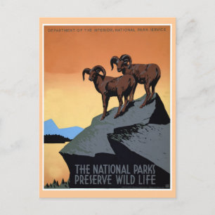 Nationalparks WPA Reiseplakat Postkarte