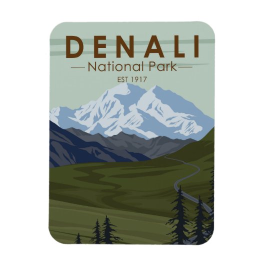Nationalparkstraße Denali Magnet (Vertikal)