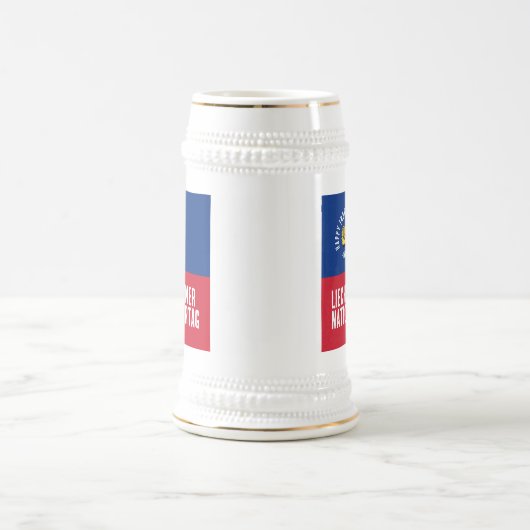 Nationaltagsflagge Liechtenstein Bierglas (Mittel)