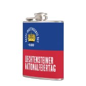 Nationaltagsflagge Liechtenstein Flachmann (Links)