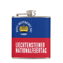 Nationaltagsflagge Liechtenstein Flachmann