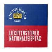 Nationaltagsflagge Liechtenstein Fliese (Vorderseite)