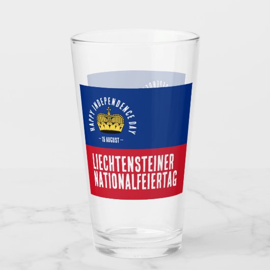 Nationaltagsflagge Liechtenstein Glas (Rückseite)