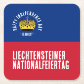Nationaltagsflagge Liechtenstein Rechteckiger Pappuntersetzer (Vorderseite)