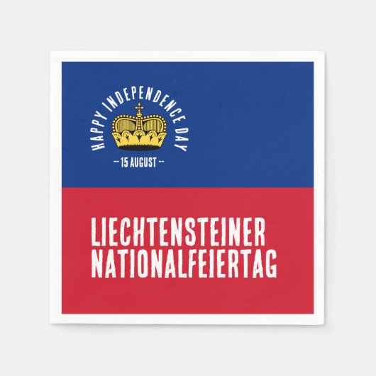 Nationaltagsflagge Liechtenstein Serviette (Vorderseite)