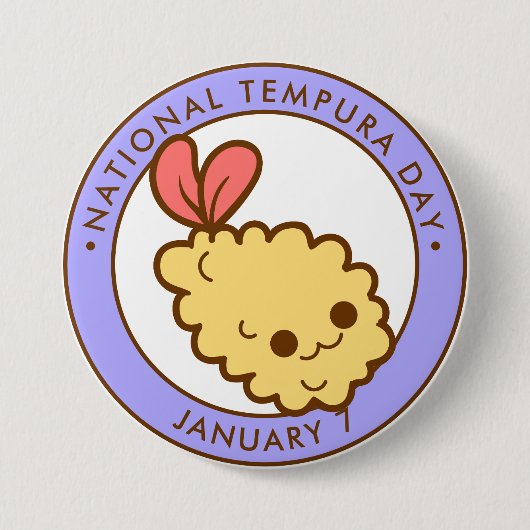 Nationaltempura-Tag, Kawaii-Shrimp-Tempura Button (Vorderseite)