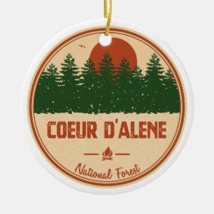 Nationalwald Coeur D'Alene Keramik Ornament