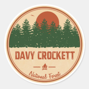 Nationalwald der Davy Crockett Runder Aufkleber