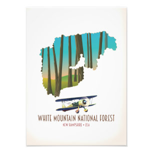 Nationalwald-Landkarte von White Berges Fotodruck