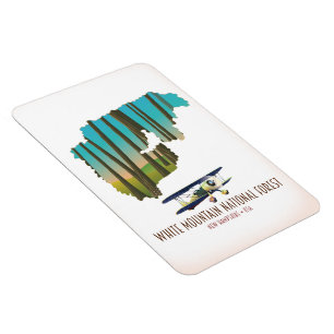 Nationalwald-Landkarte von White Berges Magnet