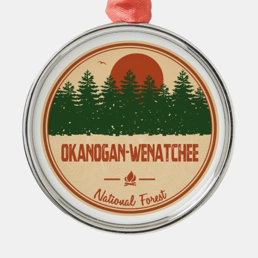 Nationalwald Okanogan-Wenatchee Ornament Aus Metall (Vorne)
