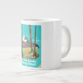 Nationalwald-Utah-Urlaubsplakat Wasatch-Cache Jumbo-Tasse (Vorderseite Rechts)