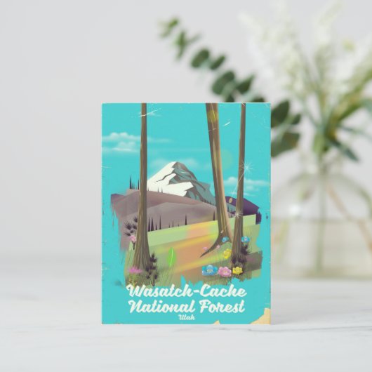 Nationalwald-Utah-Urlaubsplakat Wasatch-Cache Postkarte (Stehend Vorderseite)