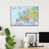 Nationen d'Europe Carte des Nations (en français) Poster (Heimbüro)