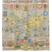 Nationens-Karte der Welt Duschvorhang (Vorderseite)