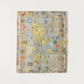 Nationens-Karte der Welt Wandteppich (Vorderseite)