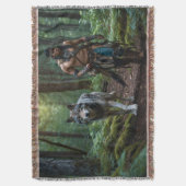 Nativ American Warrior & Wolf Wildlife Design Decke (Vorderseite Vertikal)
