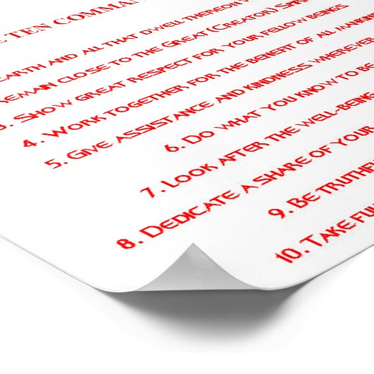 Native 10 Commandments Poster (Ecke)