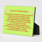 Native 10 Commandments Tabletop Plaque mit Easel Fotoplatte (Seite)