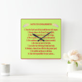 Native 10 Gebote - Acrylmauer Quadratische Wanduhr (Zuhause)