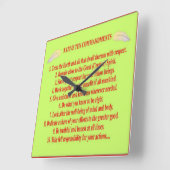 Native 10 Gebote - Acrylmauer Quadratische Wanduhr (Winkel)