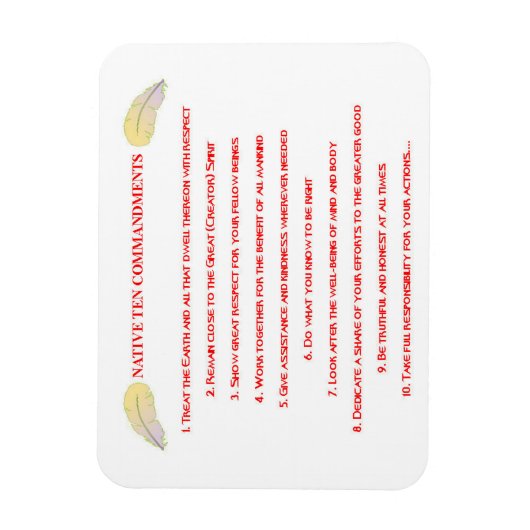 Native 10 Gebote Flexible Foto Magnet (Vertikal)
