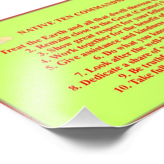 Native 10 Gebote Foto Paper Poster (Ecke)