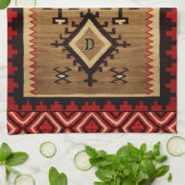 Native Am. Design mit/ohne Initialen Geschirrtuch (Gefaltet)