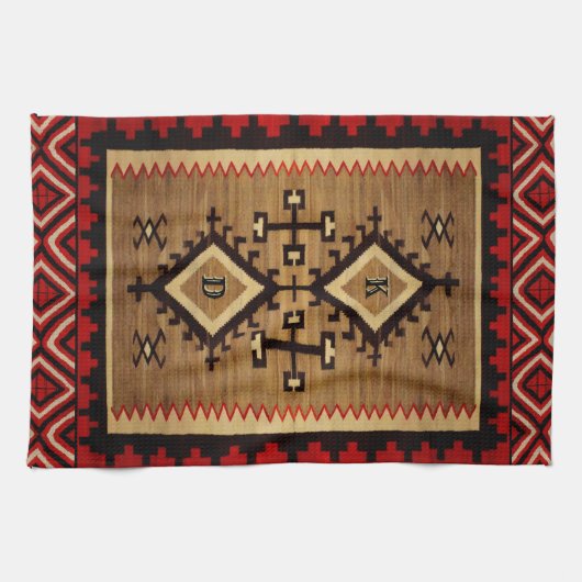 Native Am. Design mit/ohne Initialen Geschirrtuch (Horizontal)