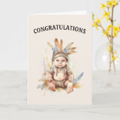 Native American Baby Congratulations Card Karte (Gelbe Blume)