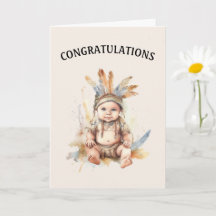 Native American Baby Congratulations Card