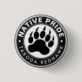 Native American Bear Paw Logo Personalized Name Button (Vorderseite)