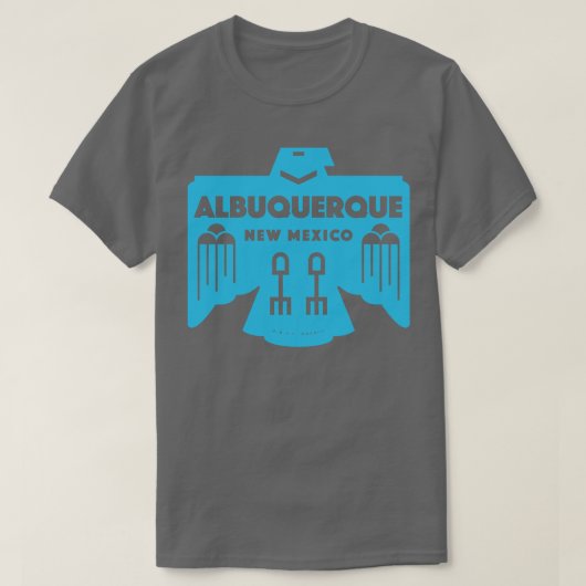 Native American Bird Albuquerque New Mexico Blue T-Shirt (Design vorne)