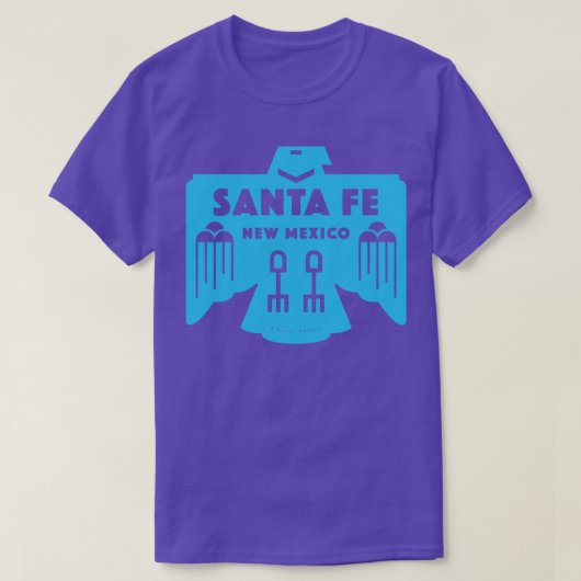 Native American Bird Santa Fe New Mexico Blue T-Shirt (Design vorne)