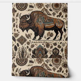 Native American Bison Buffalo Art Tapete