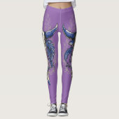 Native American BULL SKULL blue Leggings (Vorderseite)