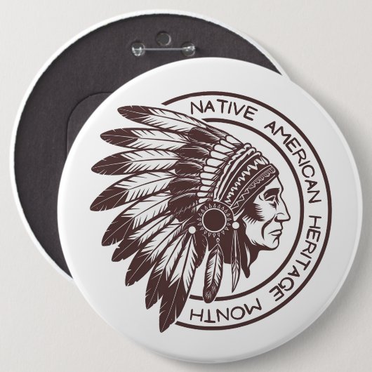 Native American Chief Button (Vorne & Hinten)