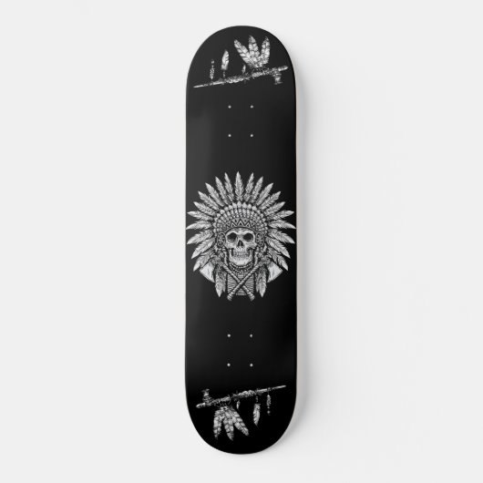 Native American Chief & Pipe Skateboard (Vorderseite)